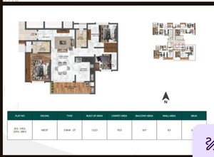 Floor Plan in 3 BHK Apartment at Mana Dale, Kodathi – for Sale