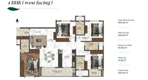 Floor Plan in 4 BHK Apartment at Mana Dale, Kodathi – for Sale