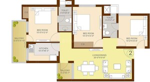 Floor Plan in 3 BHK Apartment at Sare Home, Sector 92 – for Sale