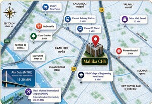 3 BHK Apartment – Map Location View at Mallika CHS, New Panvel - for Sale