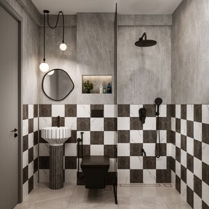 Attached Bathroom in 3 BHK Apartment at Tharwani Majestic Towers, Kalyan West – for Sale