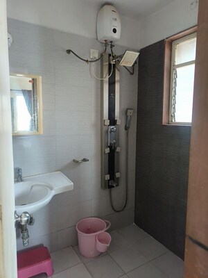 Bathroom in 3 BHK Apartment at Manav Silver Skyscapes, Wakad – for Rent