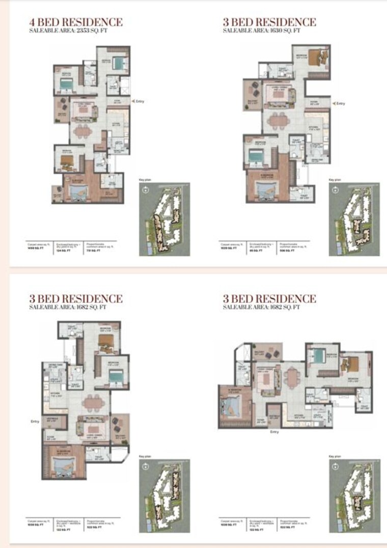 Floor Plan, ckpc-winds-of-change 3 Bedroom 1630 Sq.Ft. Apartment In Yelahanka Bangalore 10485921