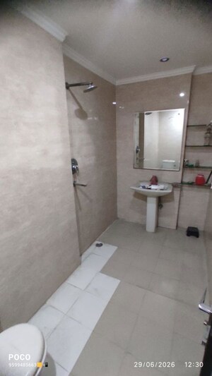 Bathroom in 3 BHK Builder Floor at Mehrauli – for Rent