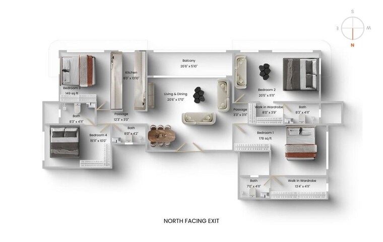Floor Plan, kl-astoria 6 Bedroom 3485 Sq.Ft. Penthouse In Bandra West Mumbai 10486061