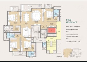 Floor Plan in 3.5 BHK Apartment at ATS Kingston Heath, Sector 150 – for Sale