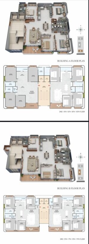 Floor Plan in 4 BHK Apartment at Vesu – for Sale
