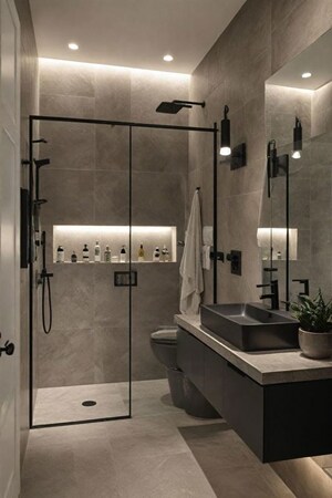 Bathroom in 4 BHK Builder Floor at Chanakyapuri – for Rent