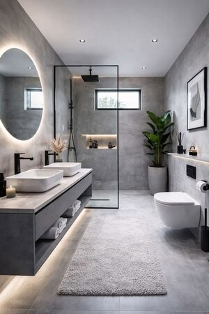Attached Bathroom in 3 BHK Builder Floor at Chanakyapuri – for Rent