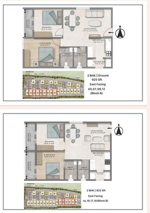 Floor Plan in 2 BHK Apartment at Sanvi Aero Gardens, Kannamangala – for Sale