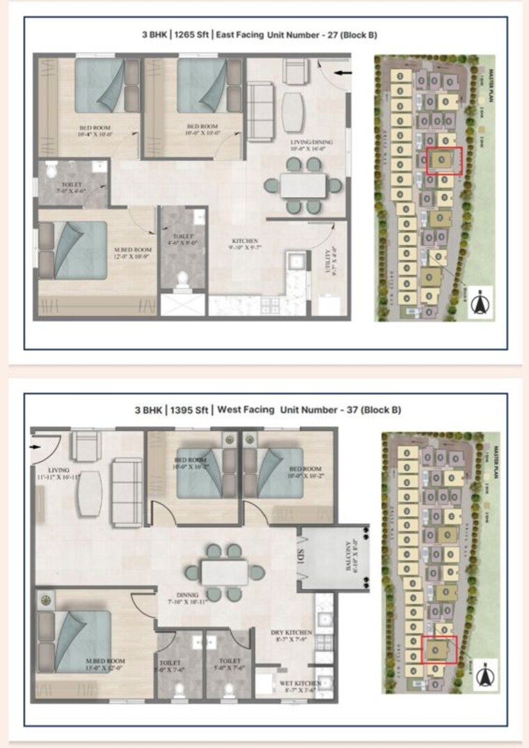 Floor Plan, sanvi-aero-gardens 3 Bedroom 1265 Sq.Ft. Apartment In Kannamangala Bangalore 10486937
