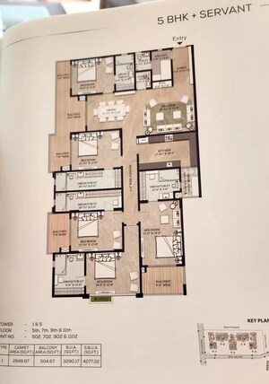 Floor Plan in 3 BHK Apartment at KGK Realty Amulya, Jagatpura – for Sale