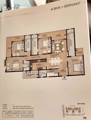 Floor Plan in 3 BHK Apartment at KGK Realty Amulya, Jagatpura – for Sale