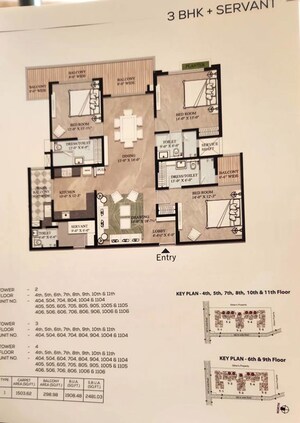 Floor Plan in 3 BHK Apartment at KGK Realty Amulya, Jagatpura – for Sale