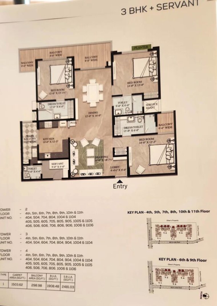 Floor Plan, kgk-realty-amulya 3 Bedroom 2481 Sq.Ft. Apartment In Jagatpura Jaipur 10487216