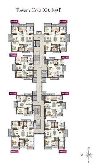 Floor Plan in 3 BHK Apartment at Narsingi – for Sale