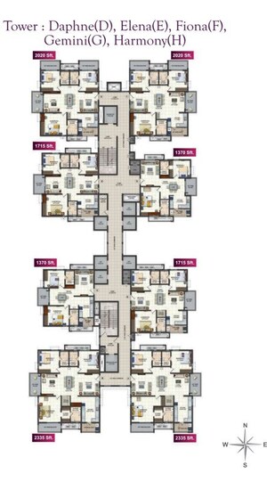Floor Plan in 3 BHK Apartment at Narsingi – for Sale