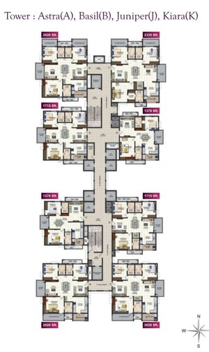 Floor Plan in 2 BHK Apartment at Narsingi – for Sale