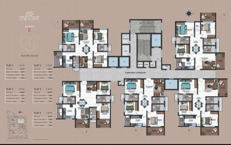Floor Plan, bharat heavy electricals limited 3 Bedroom 1958 Sq.Ft. Apartment In Bharat Heavy Electricals Limited Hyderabad 10488455