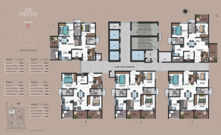 Floor Plan, lingampally 3 Bedroom 1958 Sq.Ft. Apartment In Lingampally Hyderabad 10488409
