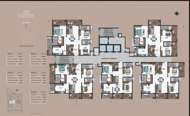 Floor Plan, lingampally 3 Bedroom 1958 Sq.Ft. Apartment In Lingampally Hyderabad 10488409