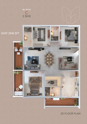 Floor Plan in 3 BHK Apartment at Lingampally – for Sale