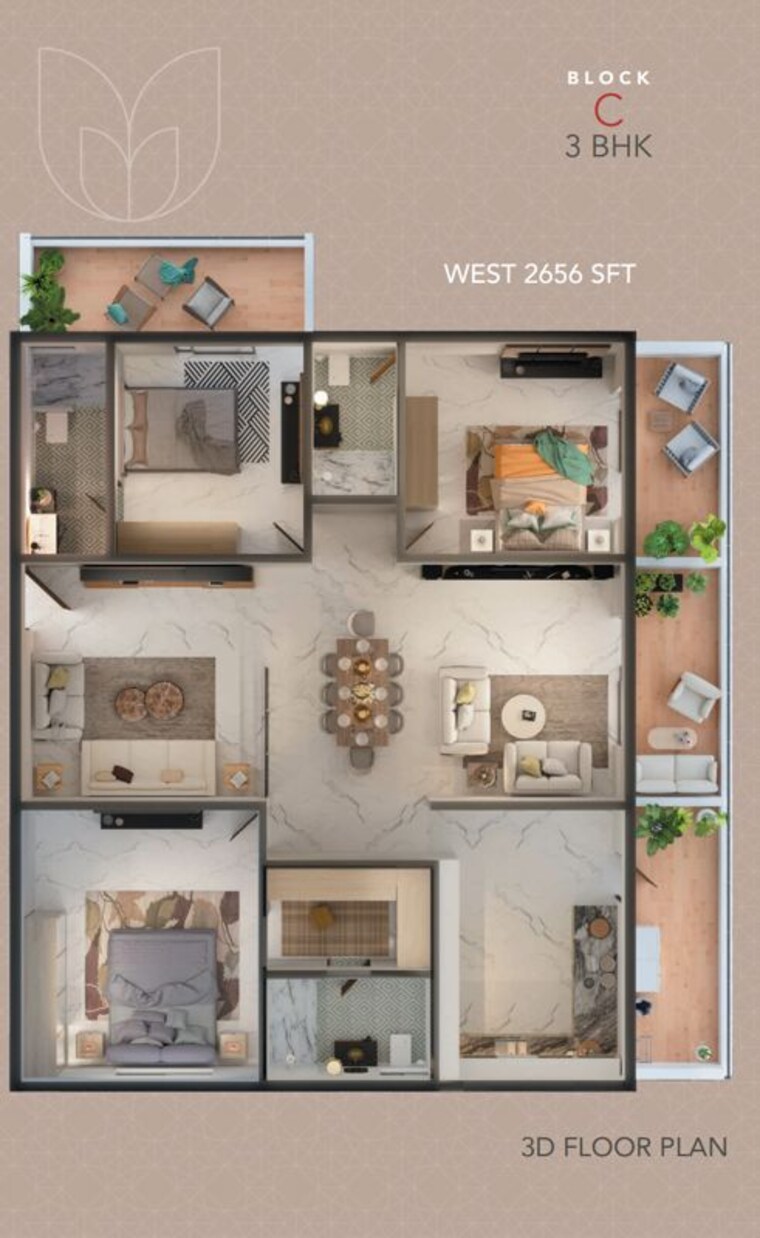 Floor Plan, bharat heavy electricals limited 3 Bedroom 2567 Sq.Ft. Apartment In Bharat Heavy Electricals Limited Hyderabad 10488565