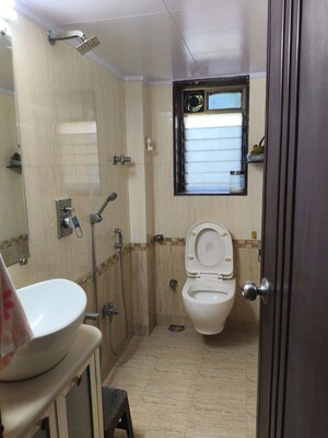 Bathroom in 2 BHK Apartment at Maya Mahal, Khar West – for Rent
