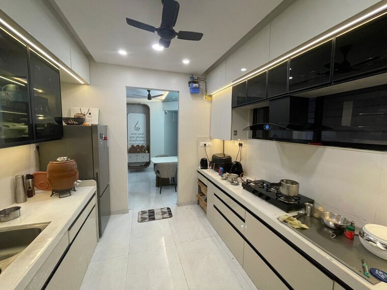 Kitchen, blue-pearl-204-blue-paradise 2 Bedroom 1000 Sq.Ft. Apartment In Baner Pune 10488073