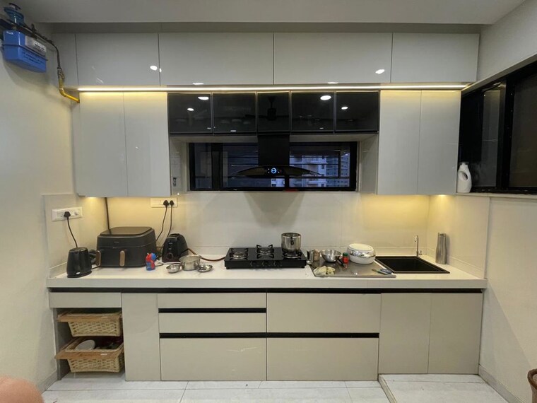 Kitchen, blue-pearl-204-blue-paradise 2 Bedroom 1000 Sq.Ft. Apartment In Baner Pune 10488073