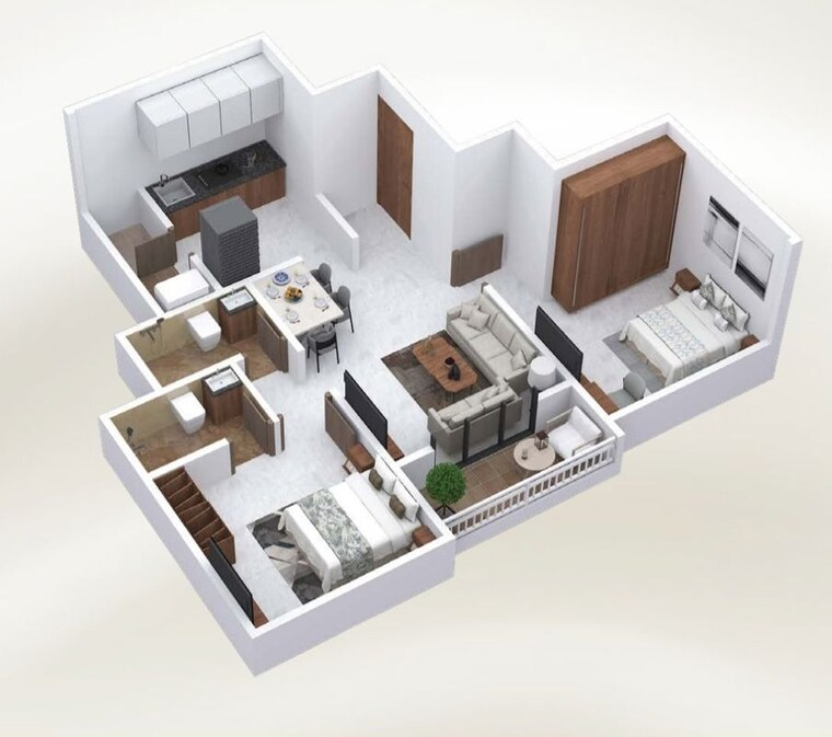 Floor Plan, yewalewadi 2 Bedroom 690 Sq.Ft. Apartment In Yewalewadi Pune 10489798
