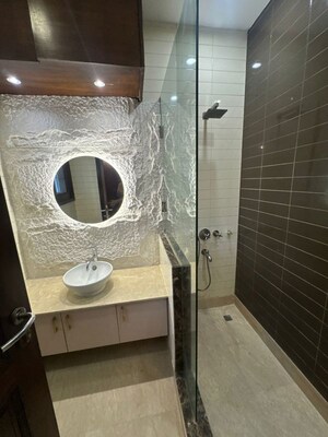 Bathroom in 4 BHK Builder Floor at Panchsheel Park – for Rent