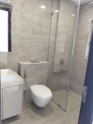 Bathroom in 3 BHK Apartment at Oberoi Eternia, Mulund West – for Rent