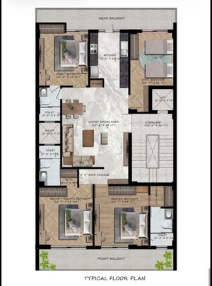Floor Plan in 4 BHK Builder Floor at Central Park Flower Valley, Sohna Sector 33 – for Sale