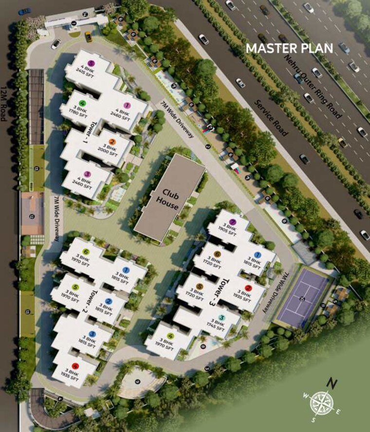 Master Plan, ramky-one-astra 3 Bedroom 1815 Sq.Ft. Apartment In Kokapet Hyderabad 10490979
