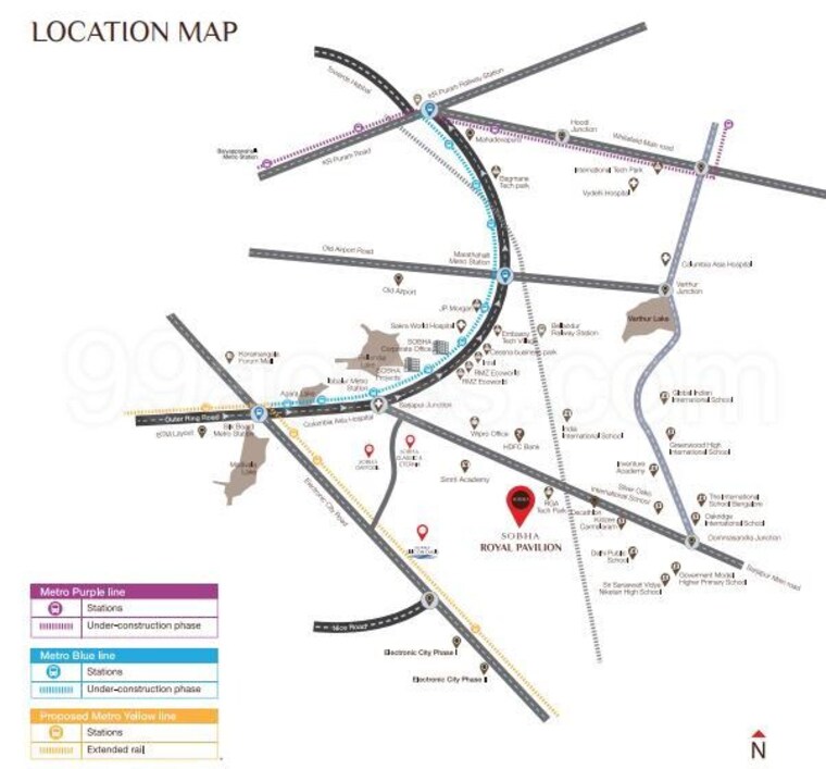 Map Location, sobha-royal-pavilion 3 Bedroom 1804 Sq.Ft. Apartment In Chikkakannalli Bangalore 10489327