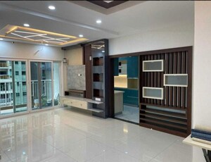 Living Room in 3 BHK Apartment at L&T Raintree Boulevard, Hebbal – for Rent