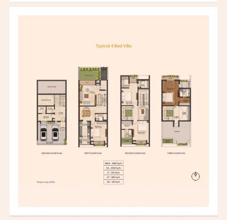 Floor Plan, kaggalipura 3 Bedroom 2650 Sq.Ft. Villa In Kaggalipura Bangalore 10491461