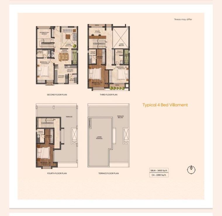 Floor Plan, kaggalipura 3 Bedroom 2650 Sq.Ft. Villa In Kaggalipura Bangalore 10491461