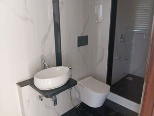 Bathroom in 3 BHK Apartment at Ruparel Ariana, Parel – for Rent