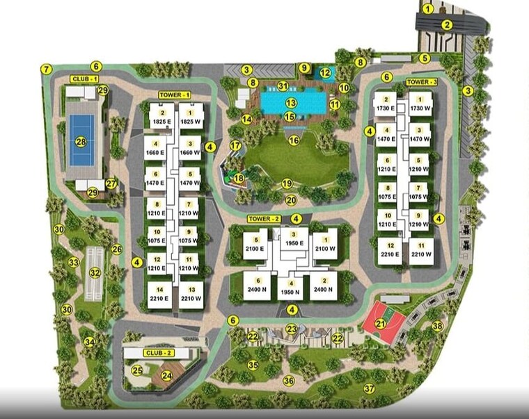 Master Plan, cybercity-west-brook 3 Bedroom 1825 Sq.Ft. Apartment In Kokapet Hyderabad 10492067