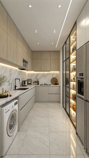 Kitchen in 4 BHK Builder Floor at Panchsheel Park – for Rent