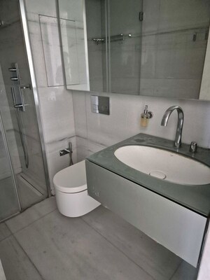 Bathroom in 3 BHK Apartment at Lodha World Crest, Worli – for Rent