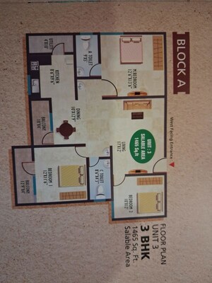Floor Plan in 3 BHK Apartment at Victorian View, Whitefield – for Sale