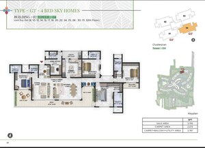 Floor Plan in 4 BHK Apartment at Prestige Parkview, Kadugodi – for Sale