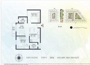 Floor Plan in 2 BHK Apartment at Sowparnika Indradhanush, Hoskote – for Sale