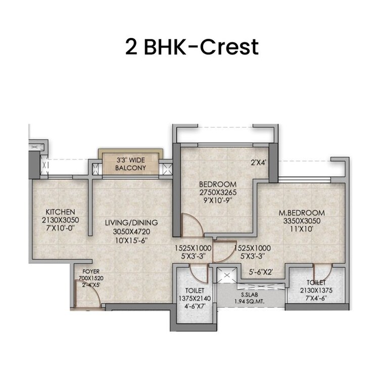 Floor Plan, colorplus-raymond-realty-phase-i 4 Bedroom 1530 Sq.Ft. Apartment In Pokhran Road No Two Thane 10494521