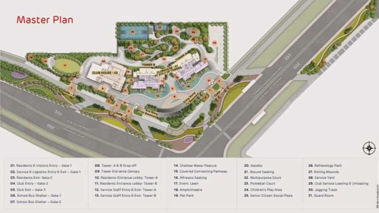Master Plan, adani-the-marq 3 Bedroom 3032 Sq.Ft. Apartment In Sector 102a Gurgaon 10495256