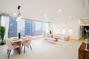 Living Room in 4 BHK Apartment at Oberoi Realty Esquire, Goregaon East – for Sale