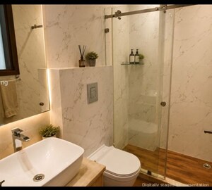 Bathroom in 3 BHK Builder Floor at Sarvodaya Enclave – for Sale
